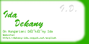 ida dekany business card